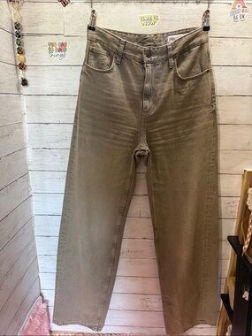 Zara Straight-Leg Jeans in Taupe Beige
